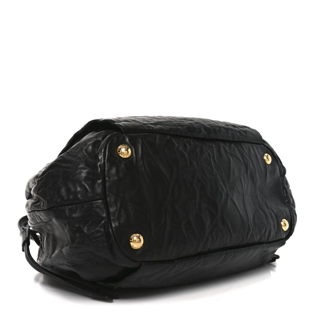 Nappa Antique Drawstring Tote Black