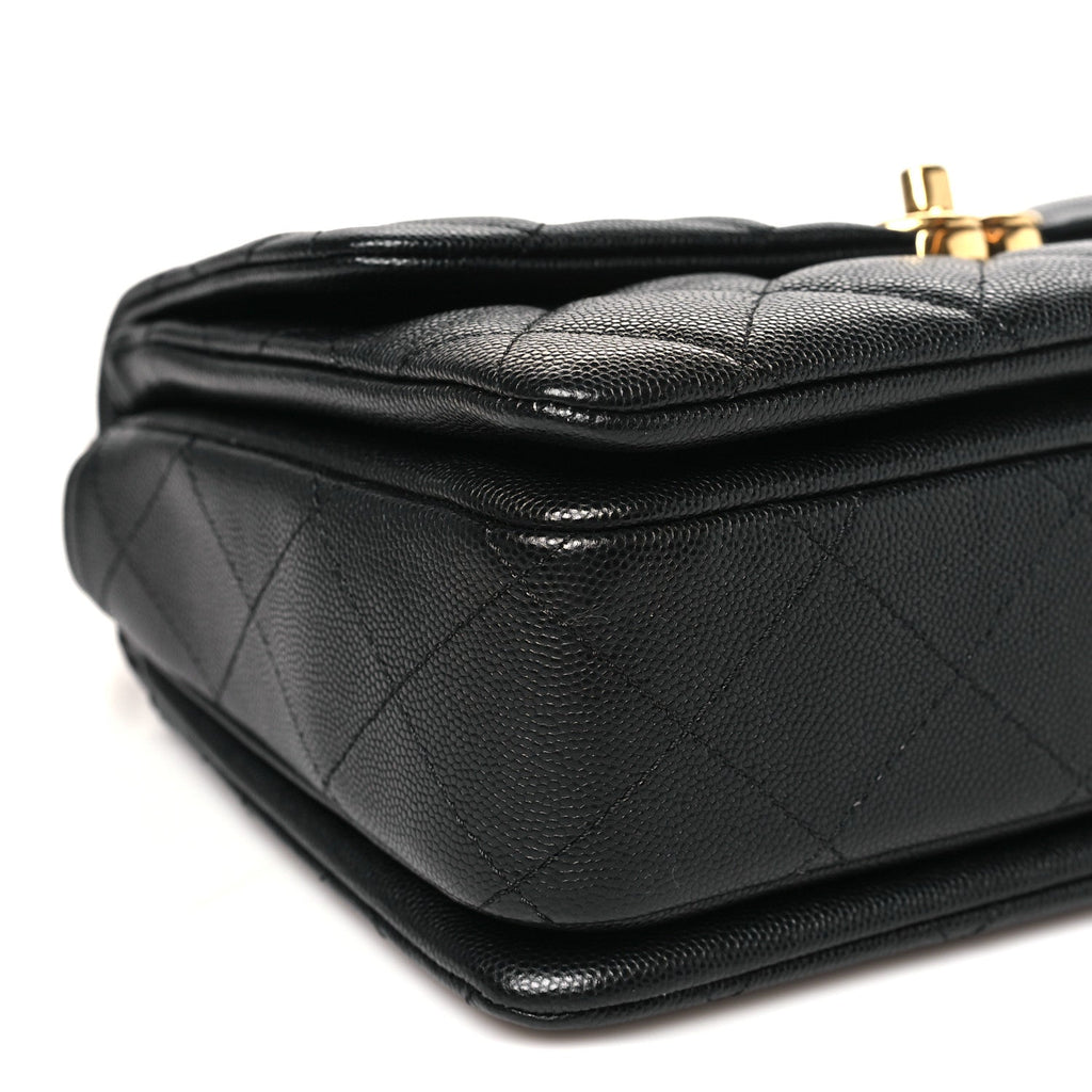 Caviar Quilted Coco First Flap Black