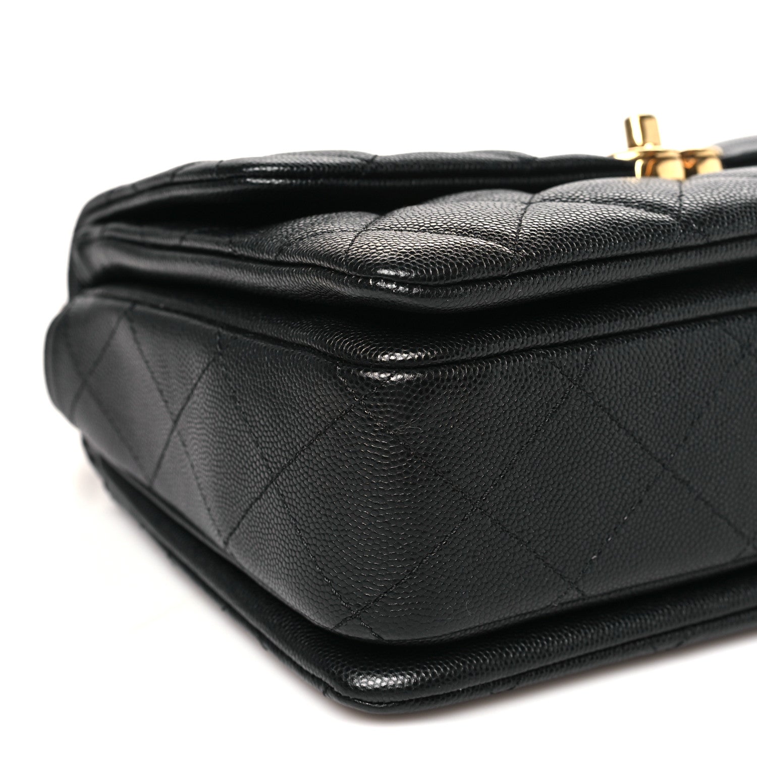 Caviar Quilted Coco First Flap Black