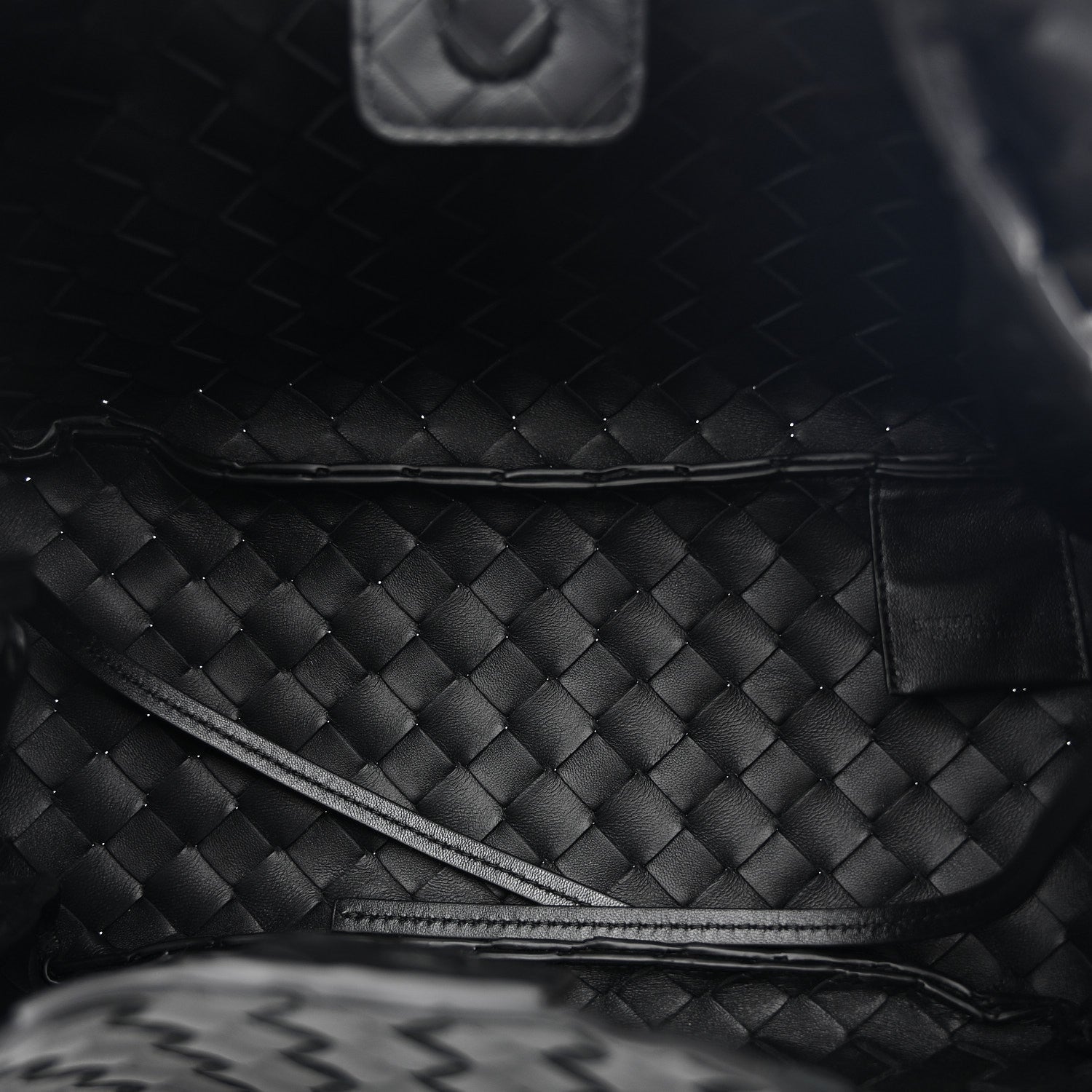Nappa Intrecciato Small Campana Shoulder Bag Black