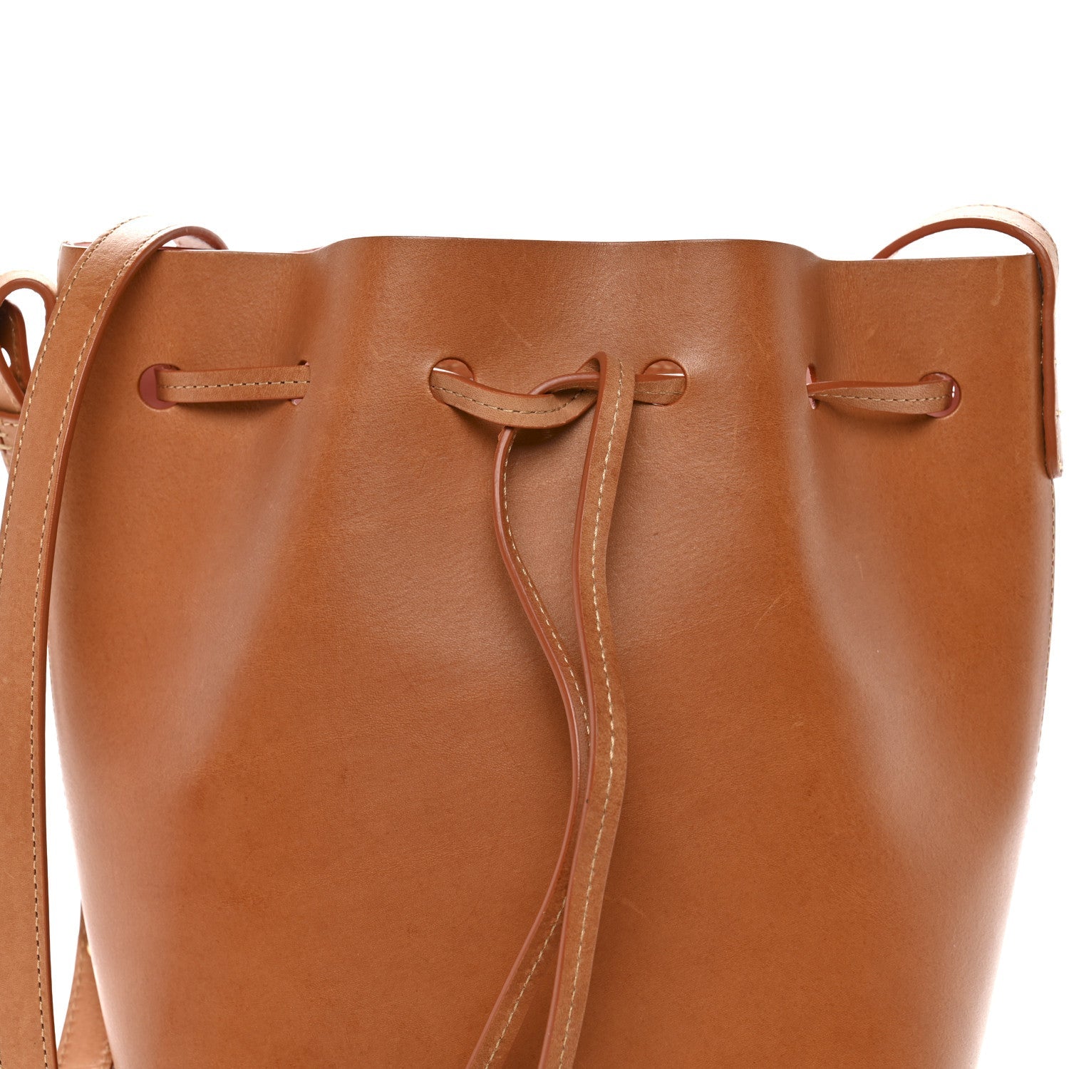 Vegetable Tanned Calfskin Mini Bucket Bag Cammello Rosa