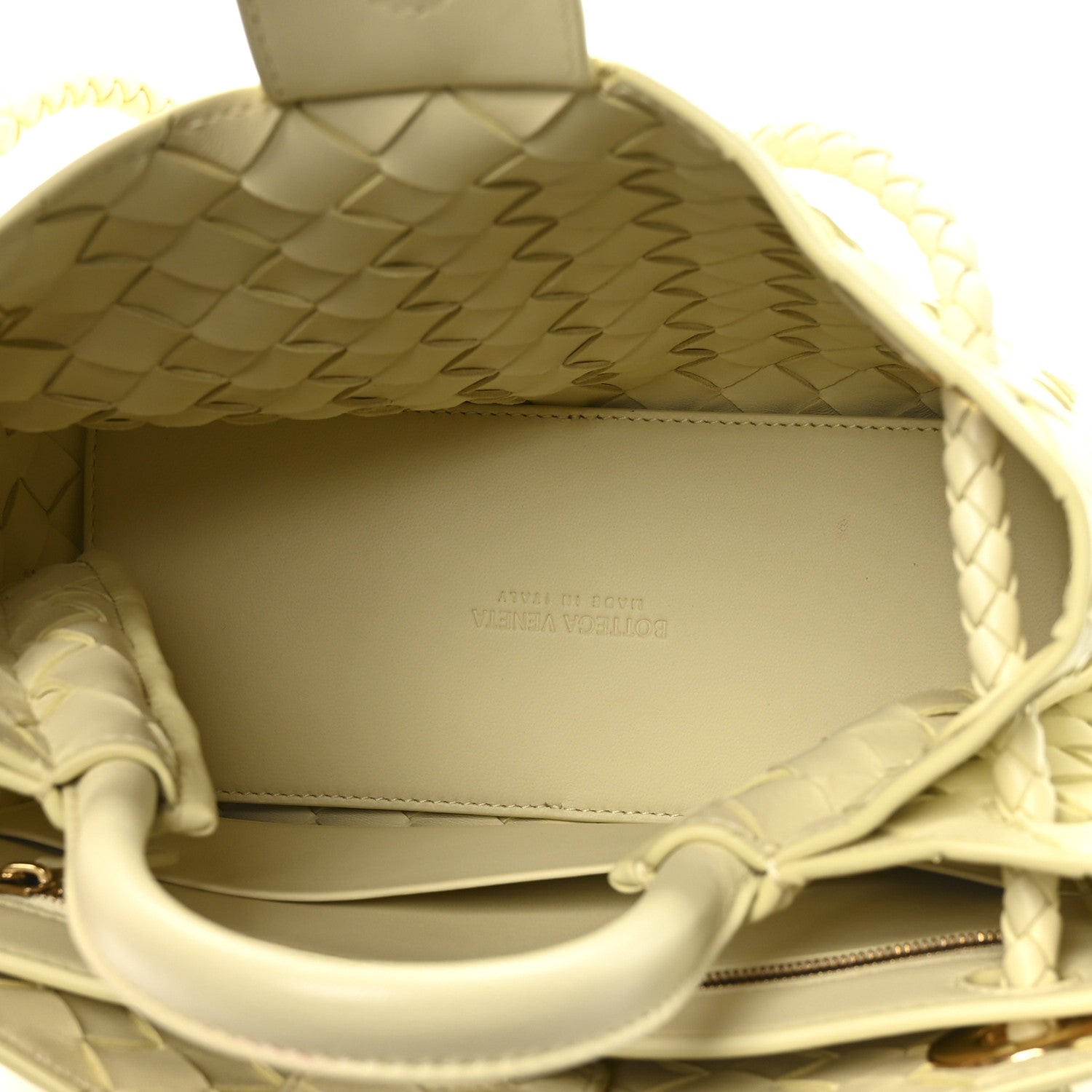 Nappa Intrecciato Small Andiamo Shoulder Bag Chamomile