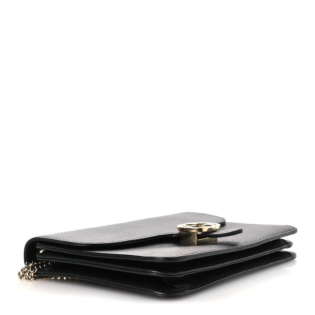 Dollar Calfskin Interlocking G Shoulder Bag Black