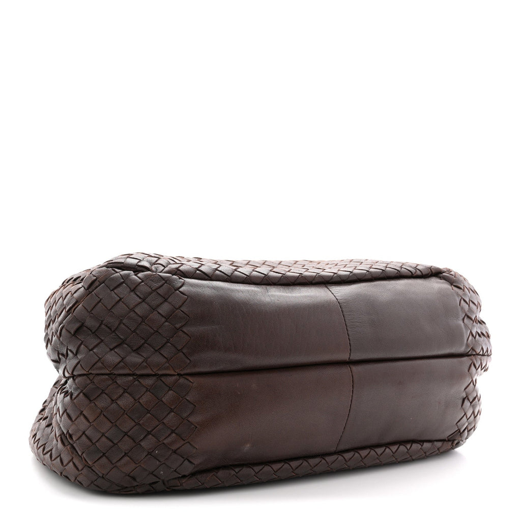 Nappa Intrecciato Medium Campana Hobo Ebano