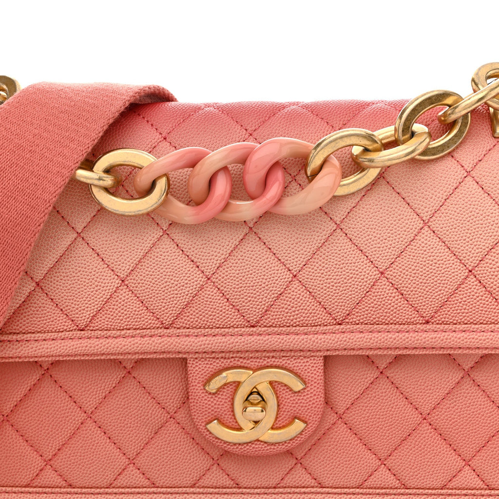 Caviar Quilted Medium Sunset On The Sea Flap Coral