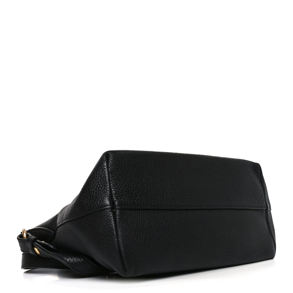Vitello Daino Small Tote Black