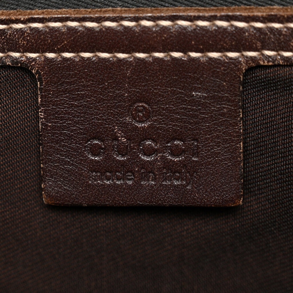 GG Supreme Monogram Medium Flat Messenger Bag Dark Brown