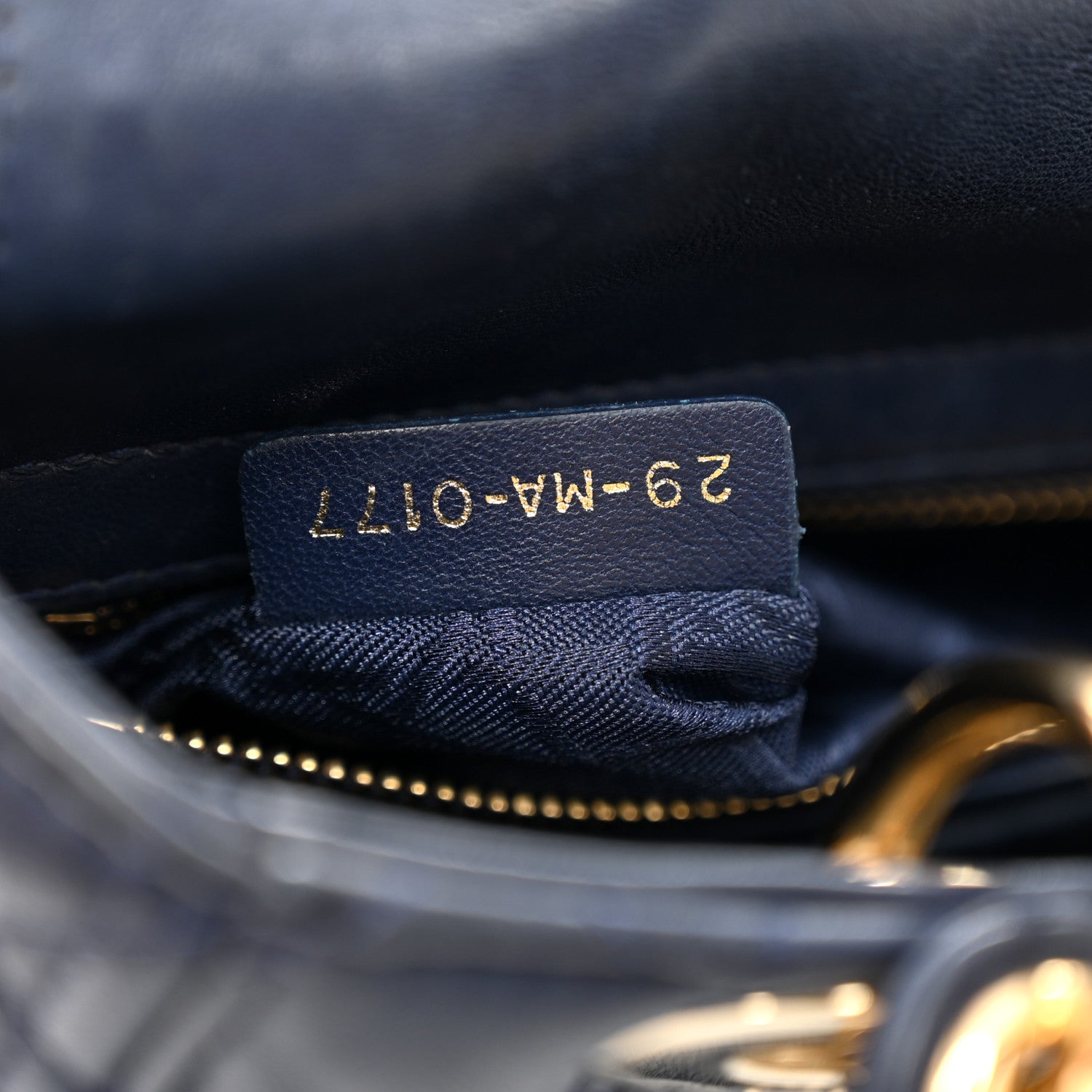 Lambskin Cannage Small Lucky Badges My Lady Dior Navy