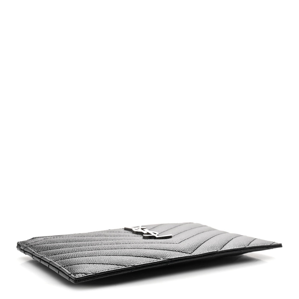 Grain De Poudre Chevron Monogram Bill Pouch Black