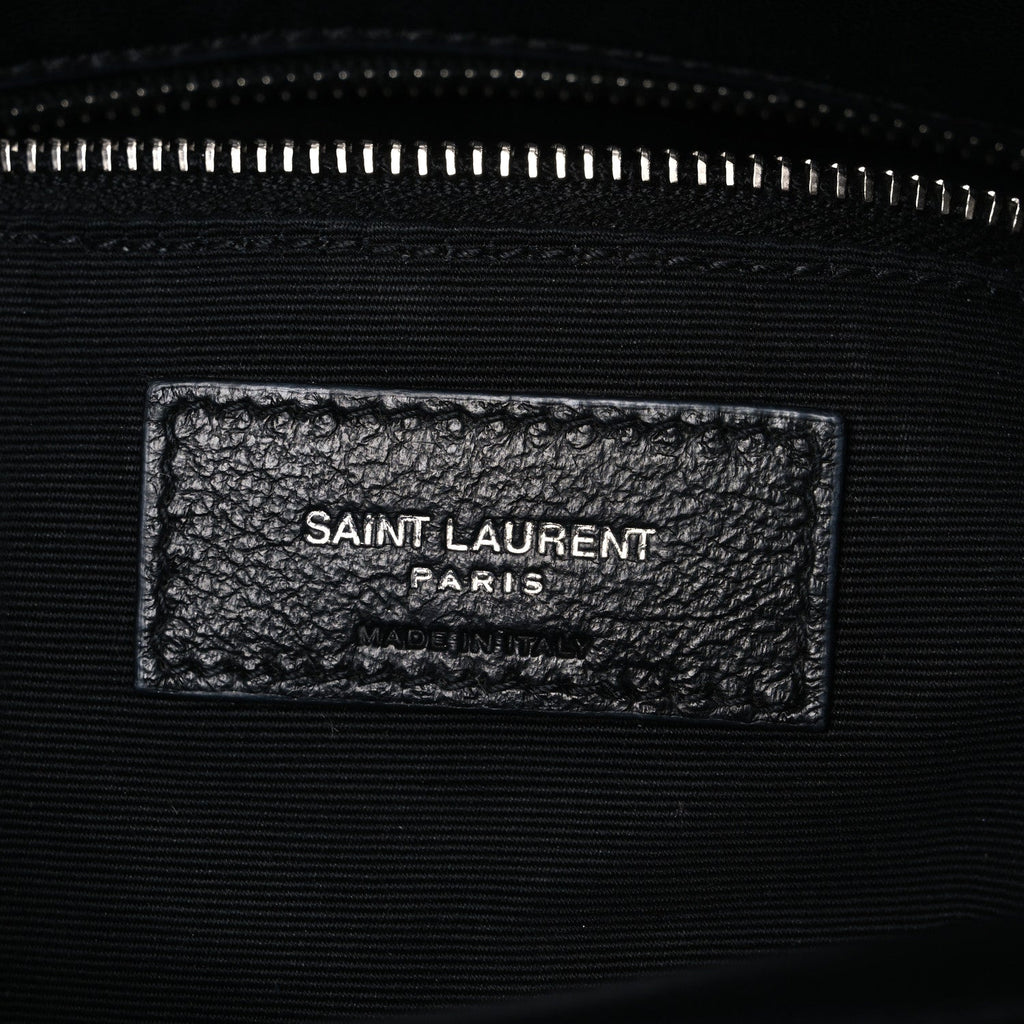 Lambskin Quilted Medium Loulou Puffer Monogram Chain Satchel Black