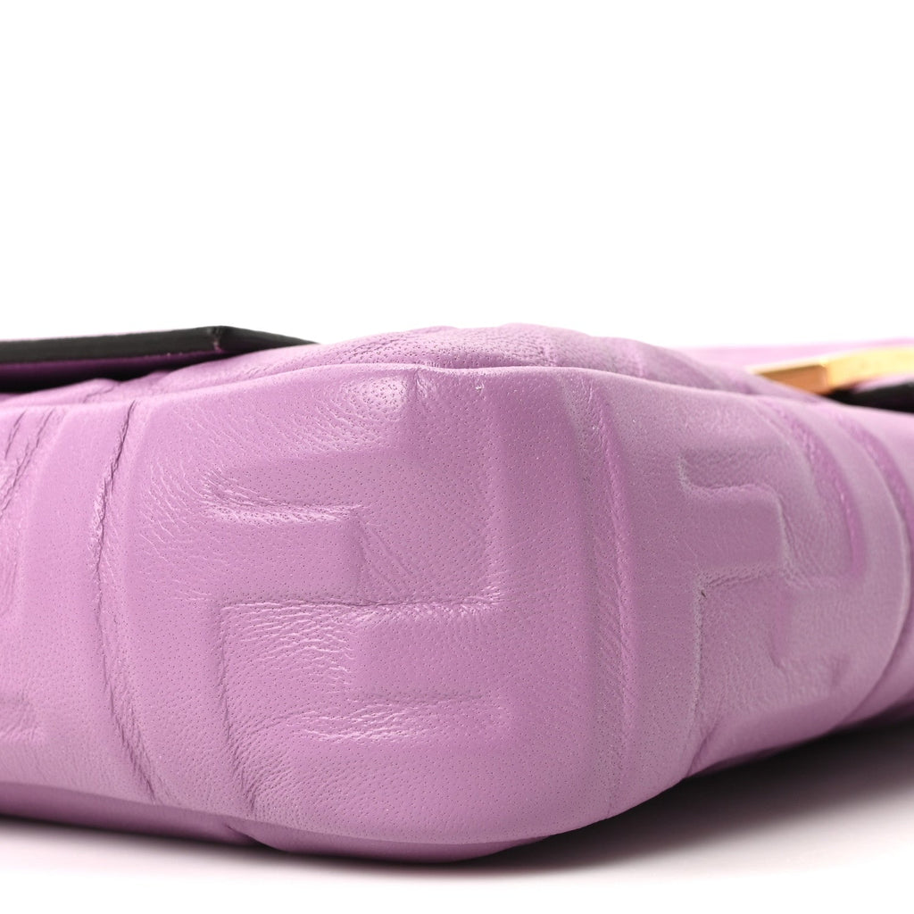 Nappa FF 1974 Embossed Baguette Agapanto