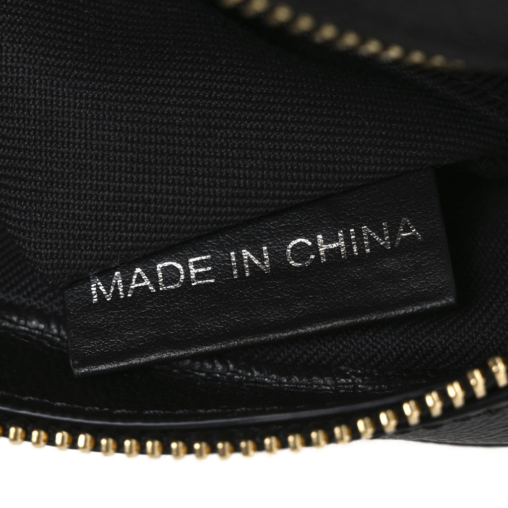 Giant Check Calfskin Small Camera Bag Black