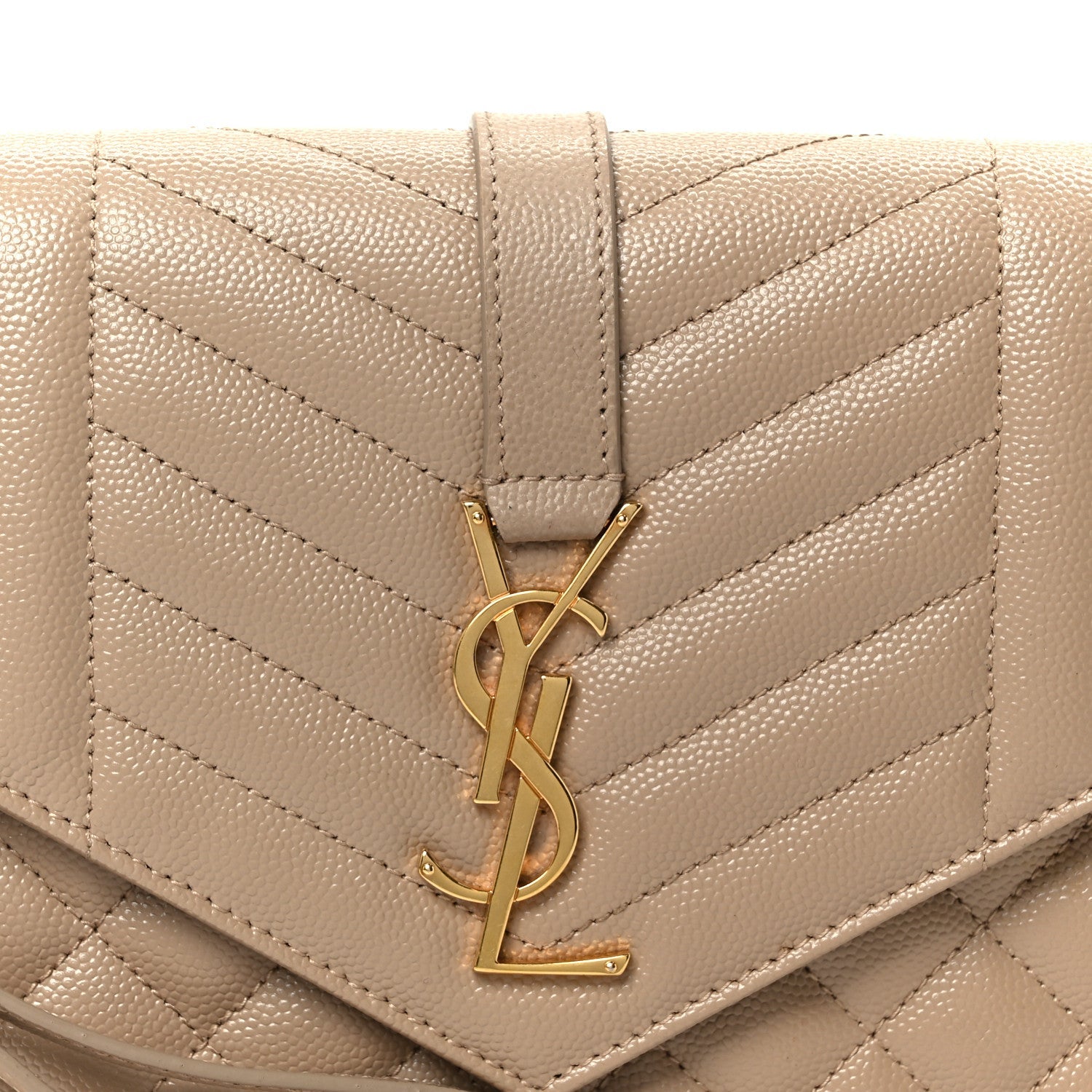 Grain De Poudre Textured Mixed Matelasse Triquilt Monogram Clutch Dark Beige