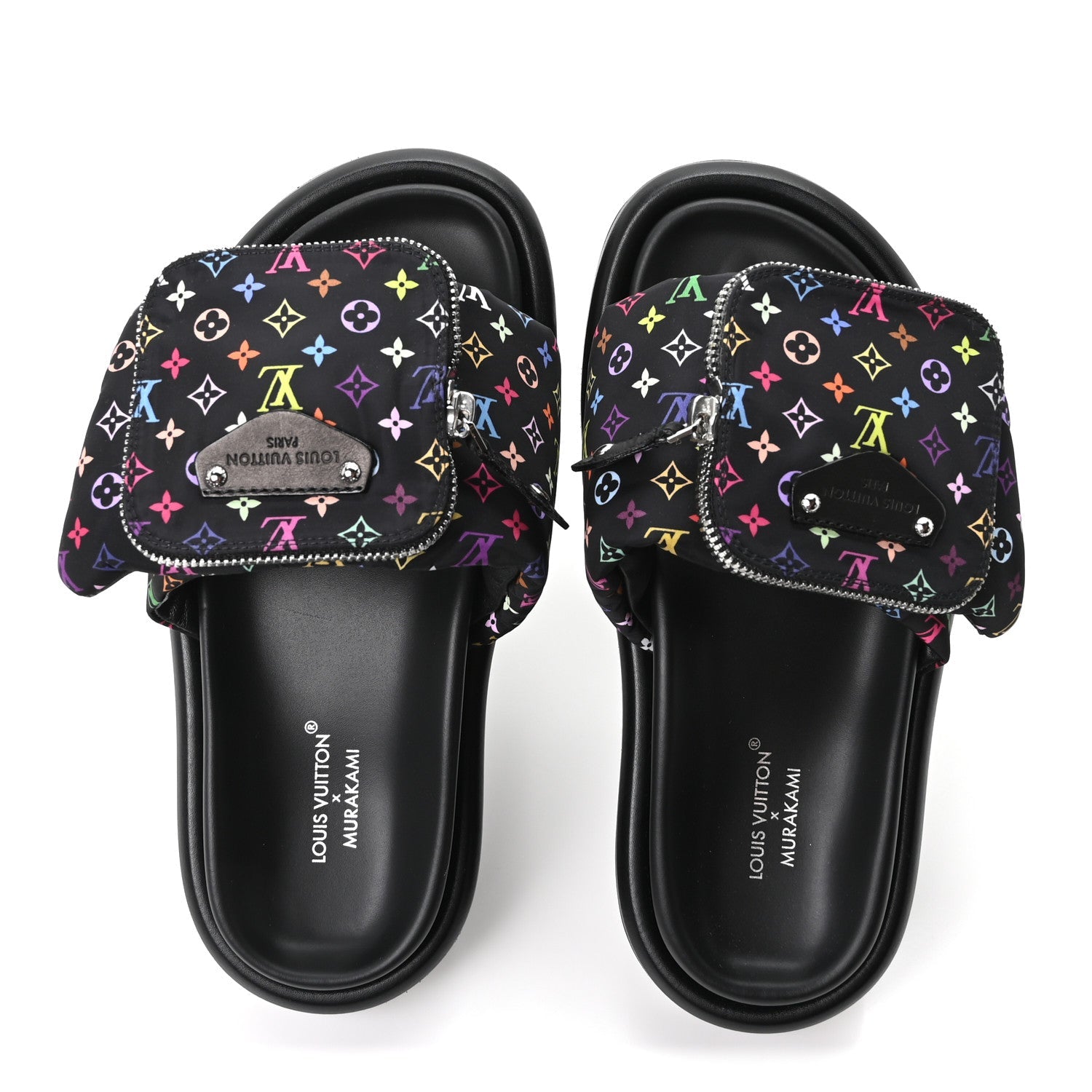 LV X TM Monogram Multicolor Pool Pillow Flat Comfort Mule 35 Black