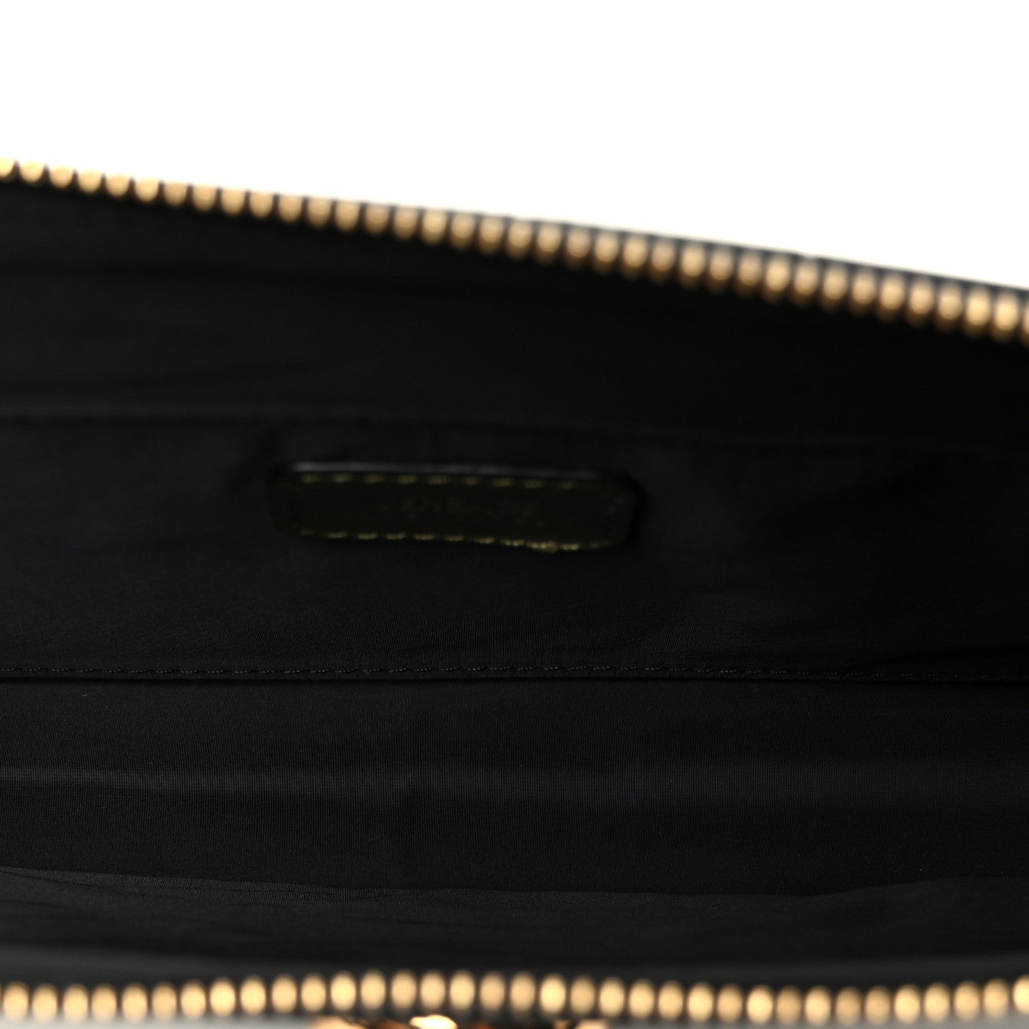 Calfskin Crocodile Embossed La Medusa Pouch Dark Olive