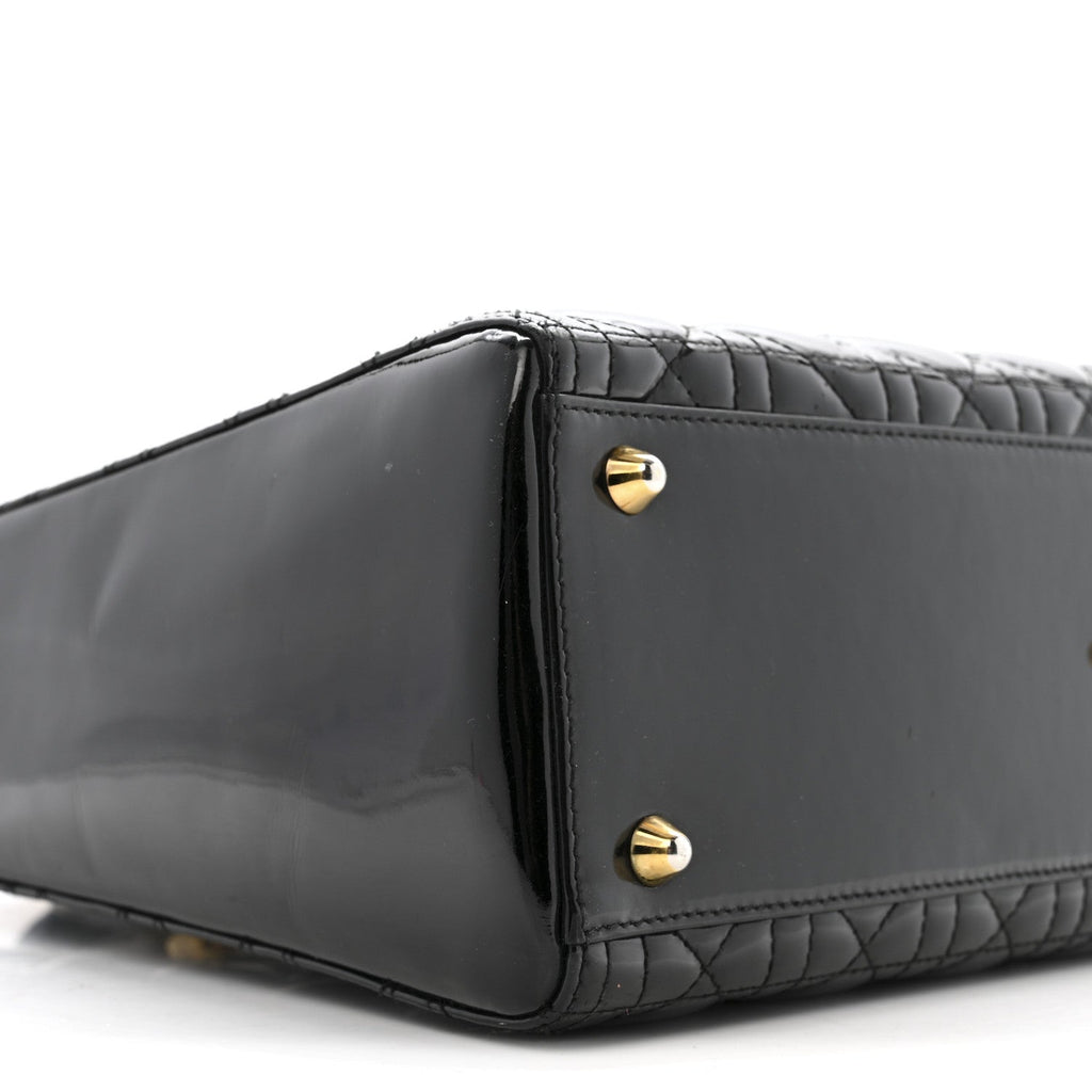 Patent Cannage Large Lady Dior Black