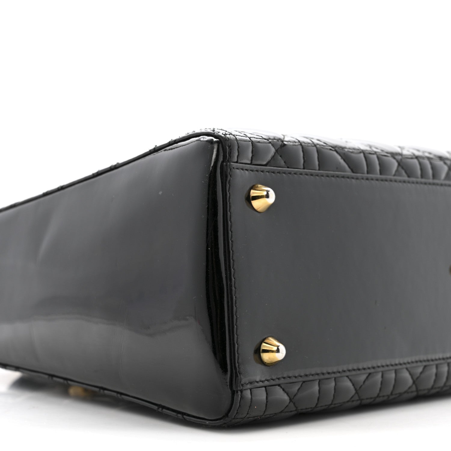 Patent Cannage Large Lady Dior Black