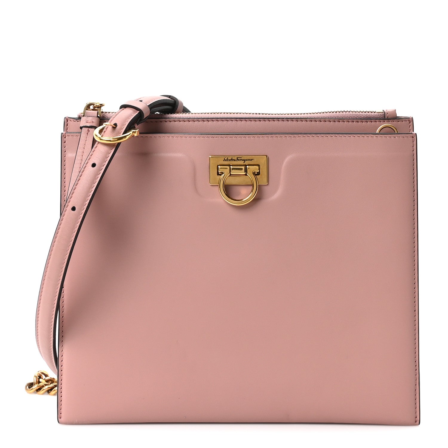 Calfskin Trifolio Crossbody Bag Antique Rose