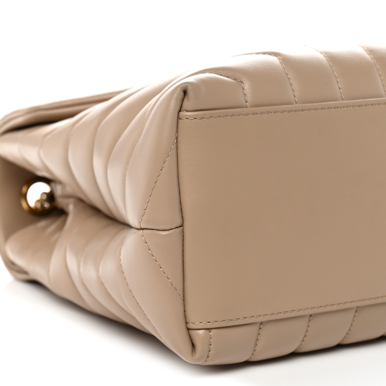 Calfskin Y Quilted Monogram Medium Loulou Chain Satchel Dark Beige