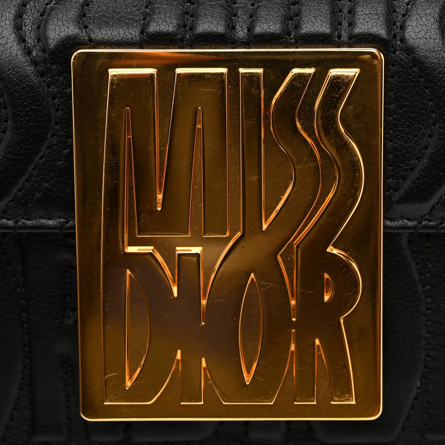 Calfskin Quilted All Over Miss Dior Flap Black
