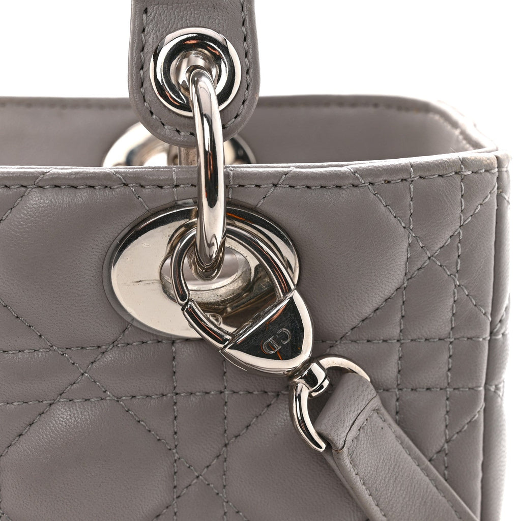 Lambskin Cannage Medium Lady Dior Grey