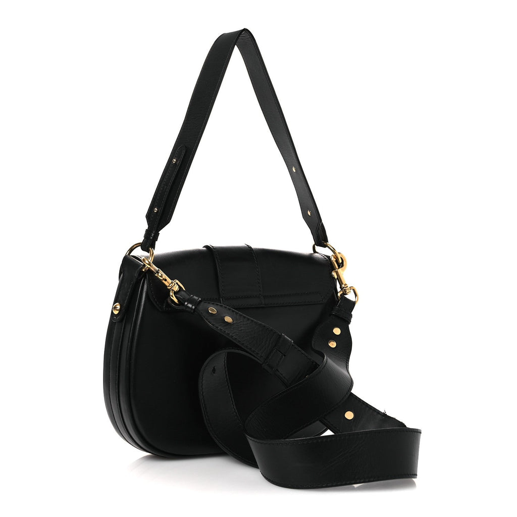 Calfskin D Fence Saddle Bag Black