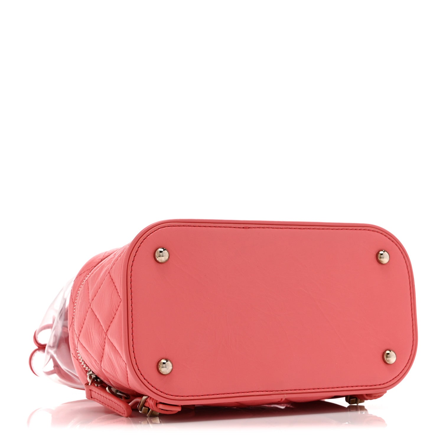 Crumpled Calfskin PVC Quilted Backpack Pink