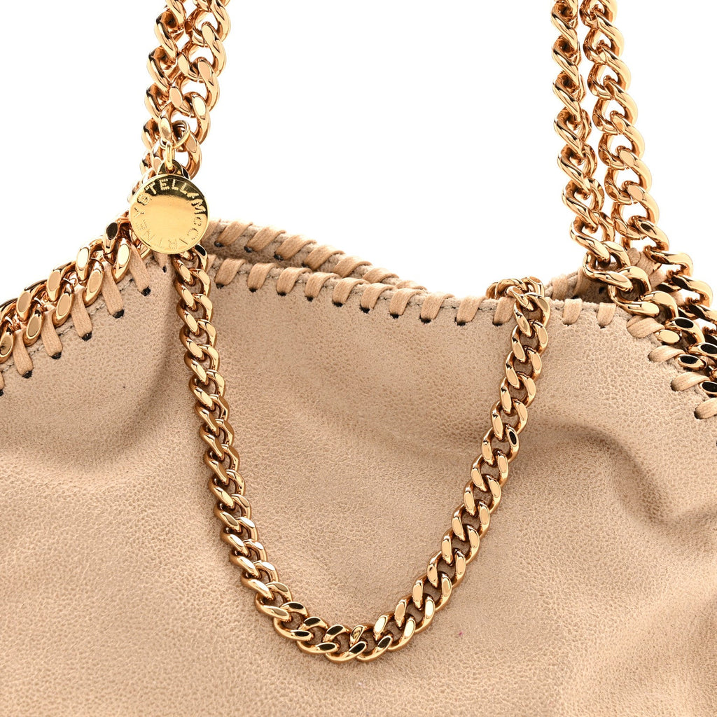 Shaggy Deer Mini Falabella Fold Over Tote Beige