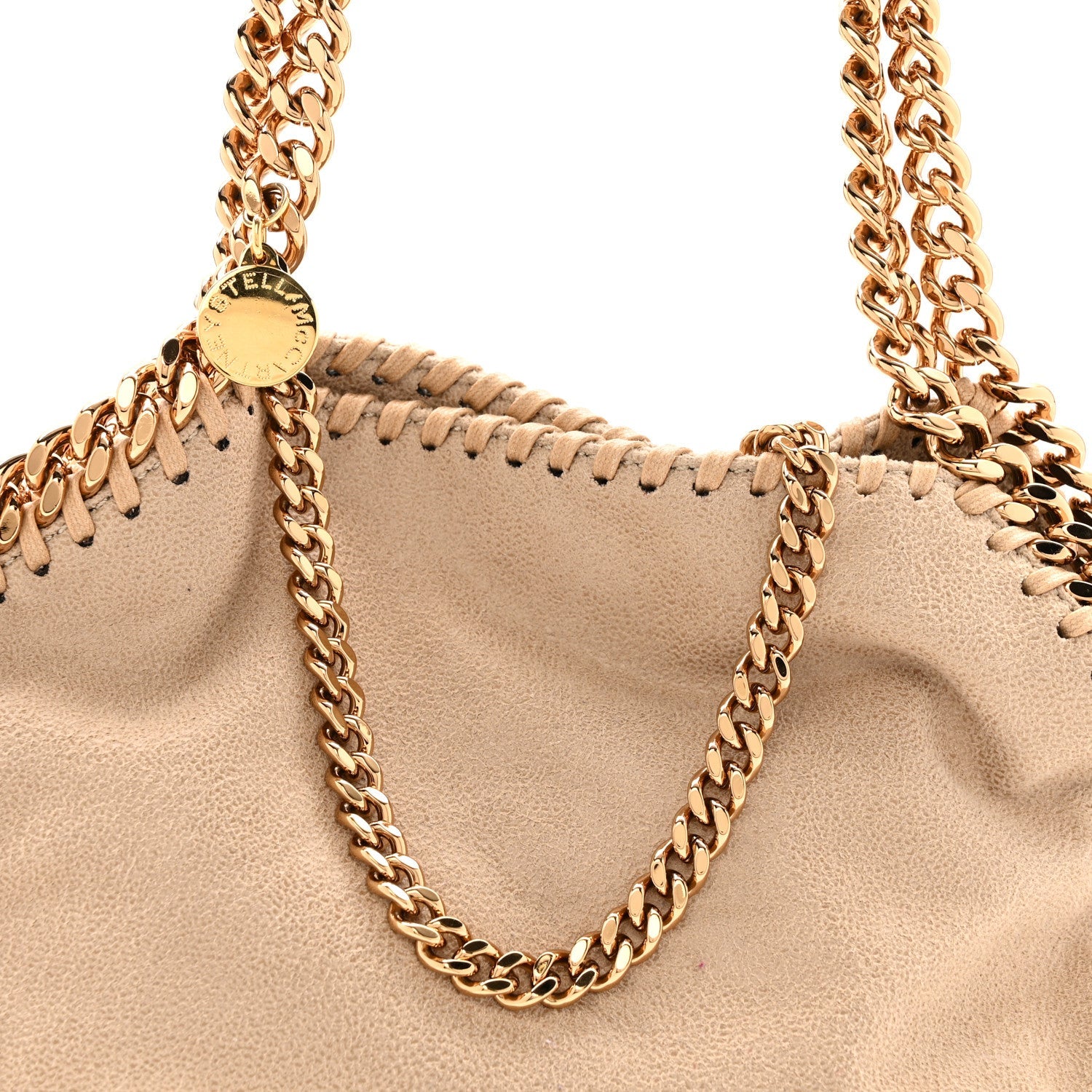 Shaggy Deer Mini Falabella Fold Over Tote Beige