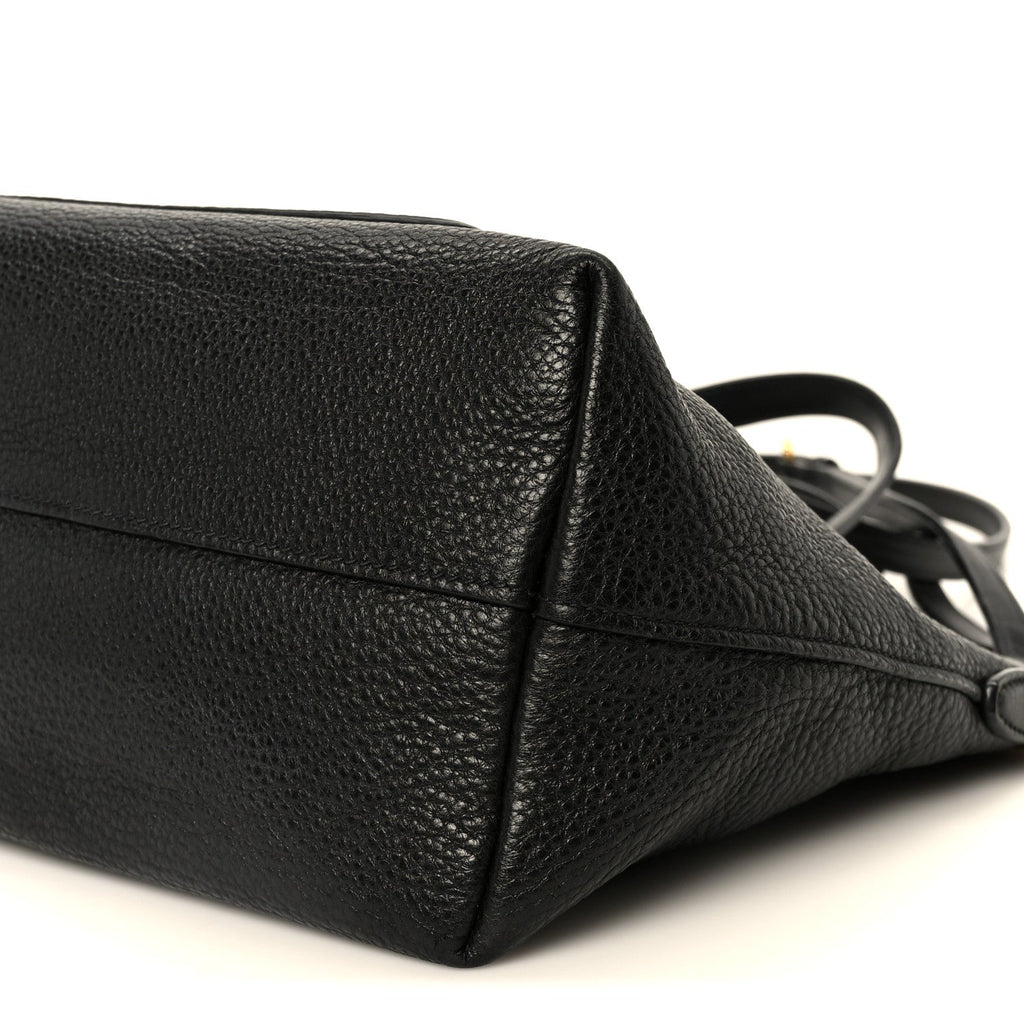 Vitello Daino Pocket Small Tote Black