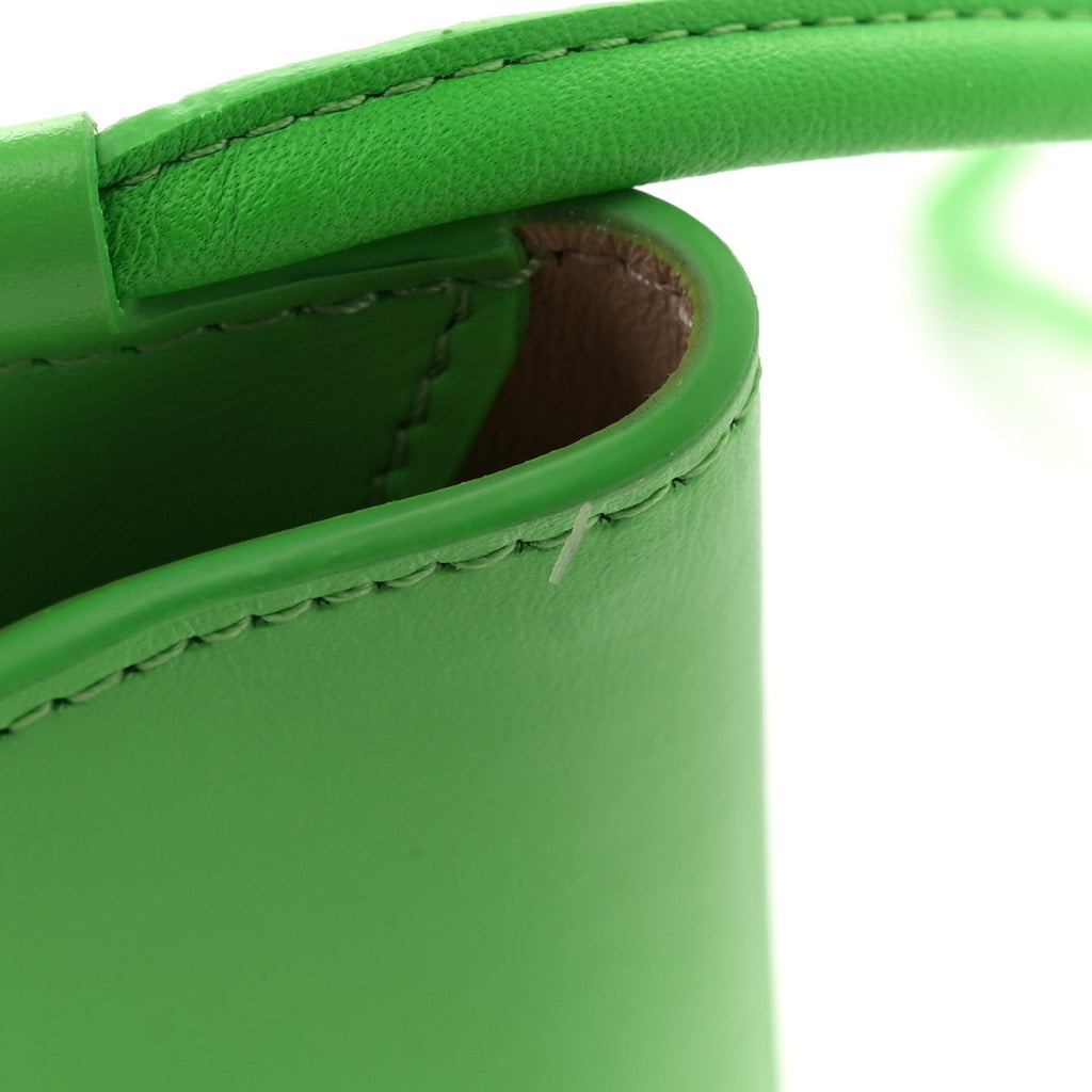 Calfskin The Curve Micro Crossbody Pouch Bag Kelly Green