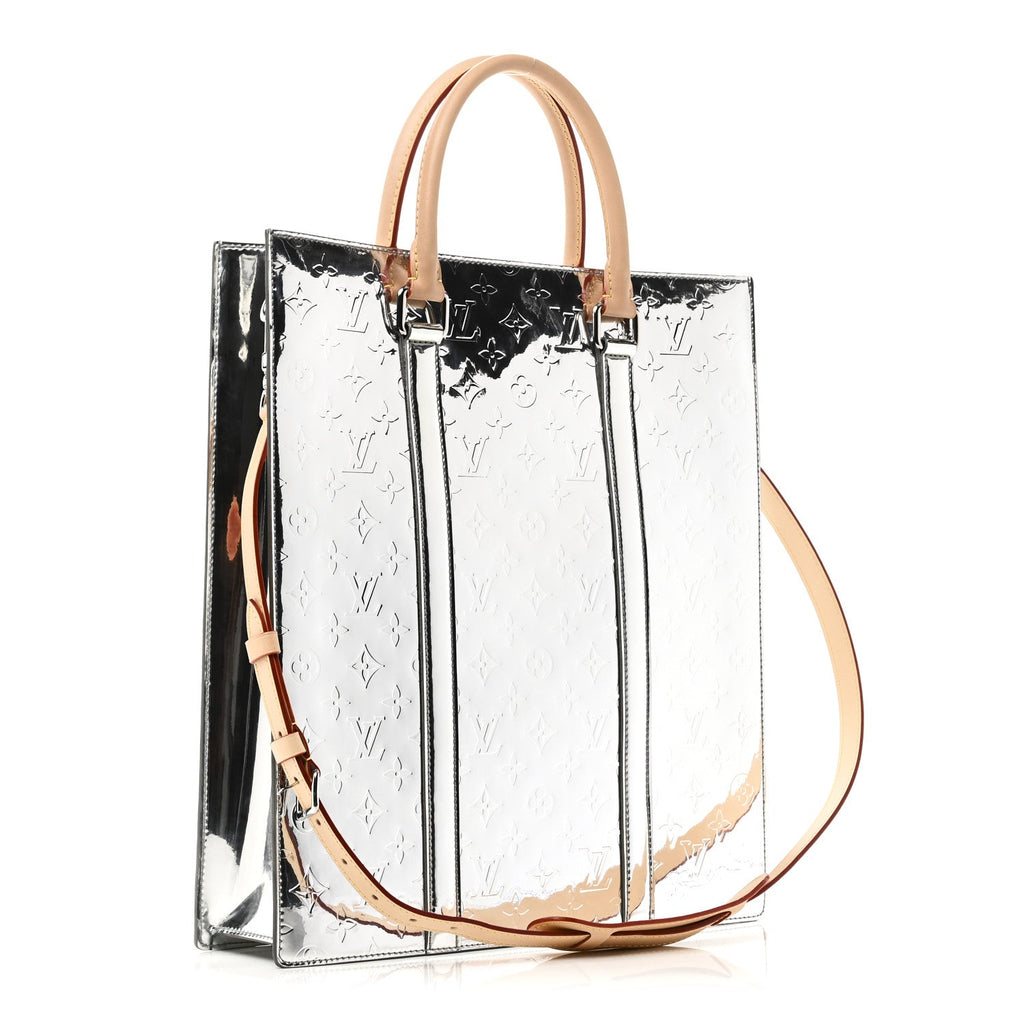Monogram Mirror Sac Plat NM Silver
