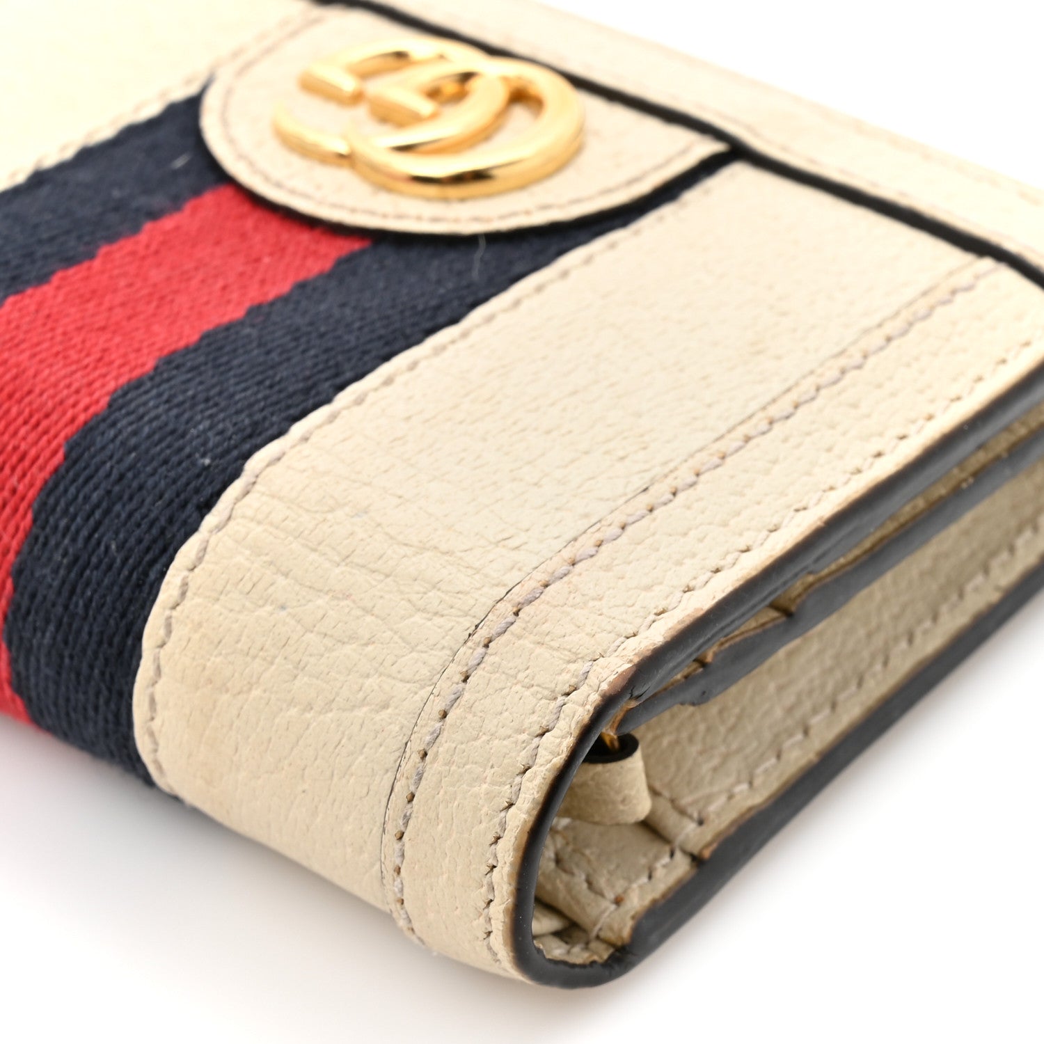 Textured Calfskin Web Ophidia  Case Mystic White