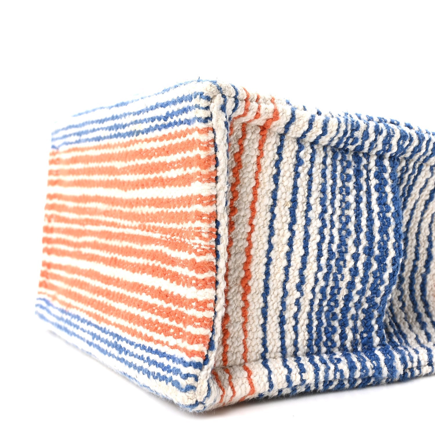 Canvas Calfskin Striped Triomphe Small Cabas Thais Multicolor