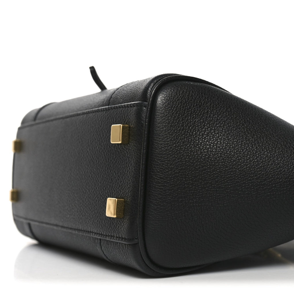 Supple Shiny Lambskin Little New Luggage Black