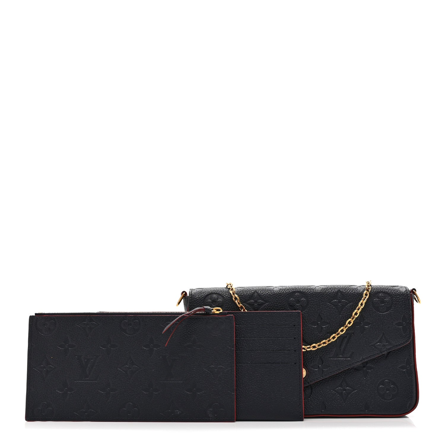 Empreinte Pochette Felicie Chain Wallet Marine Rouge