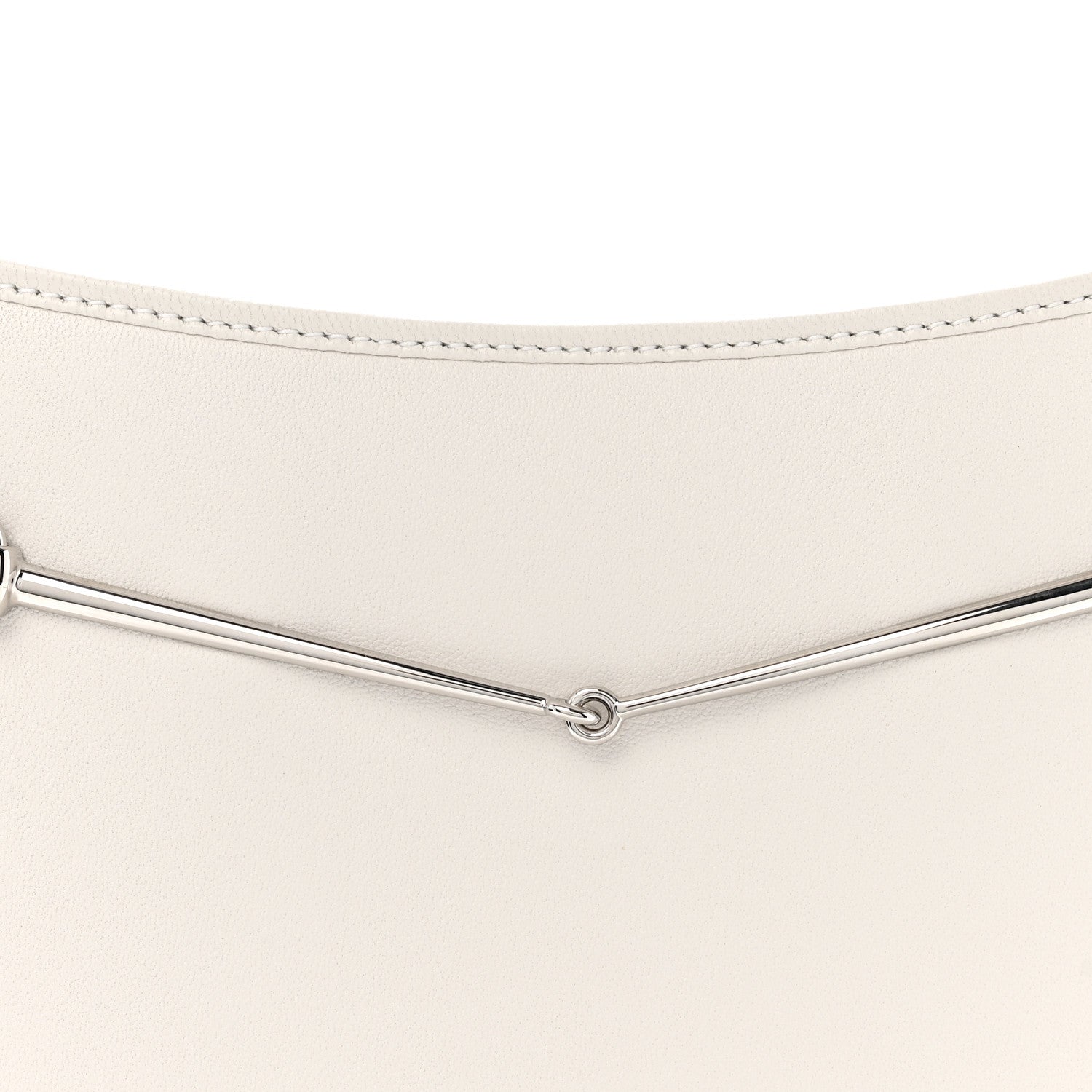Calfskin Horsebit Slim Shoulder Bag White