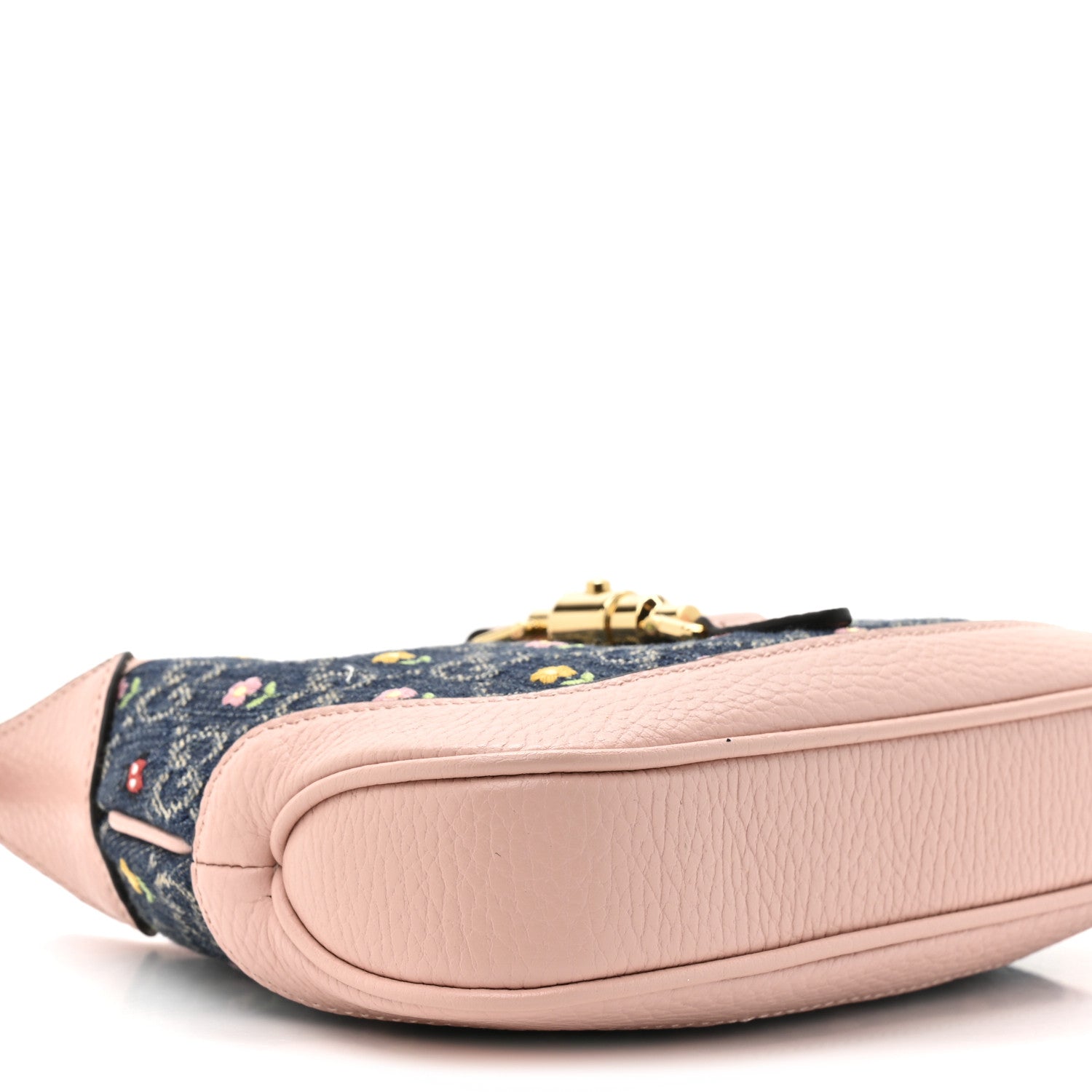 New Denim GG Monogram Calfskin Love Parade Mini Jackie 1961 Hobo Light Pink