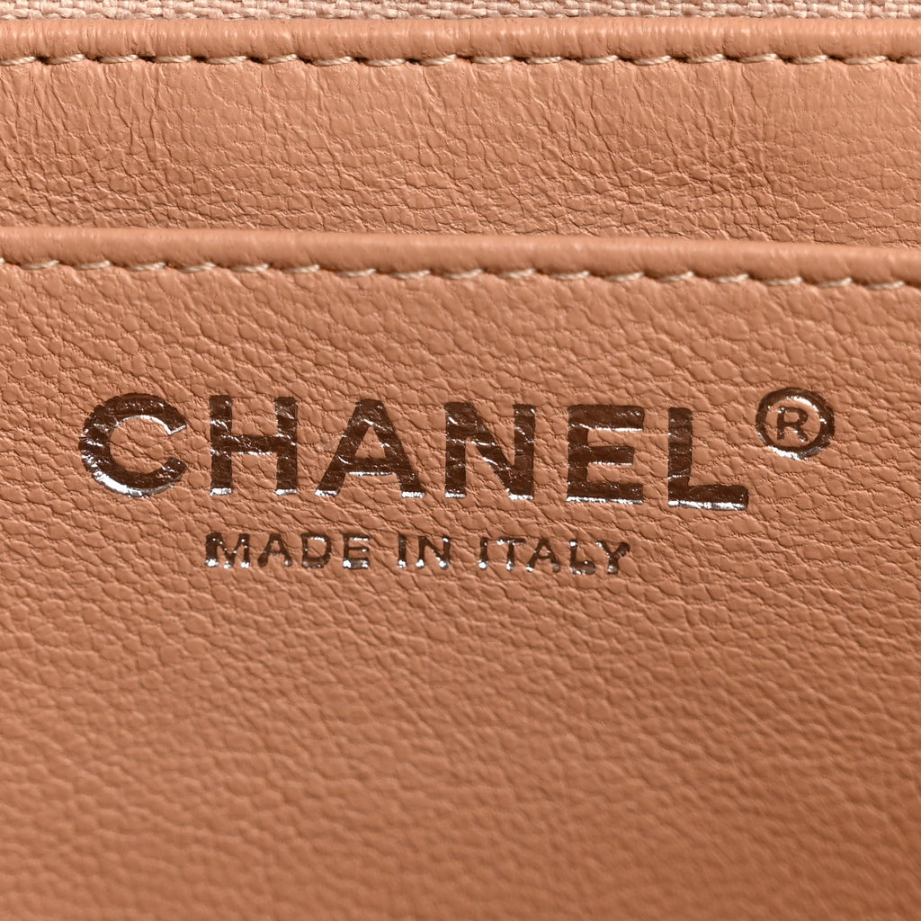 Caviar Quilted Jumbo Single Flap Dark Beige