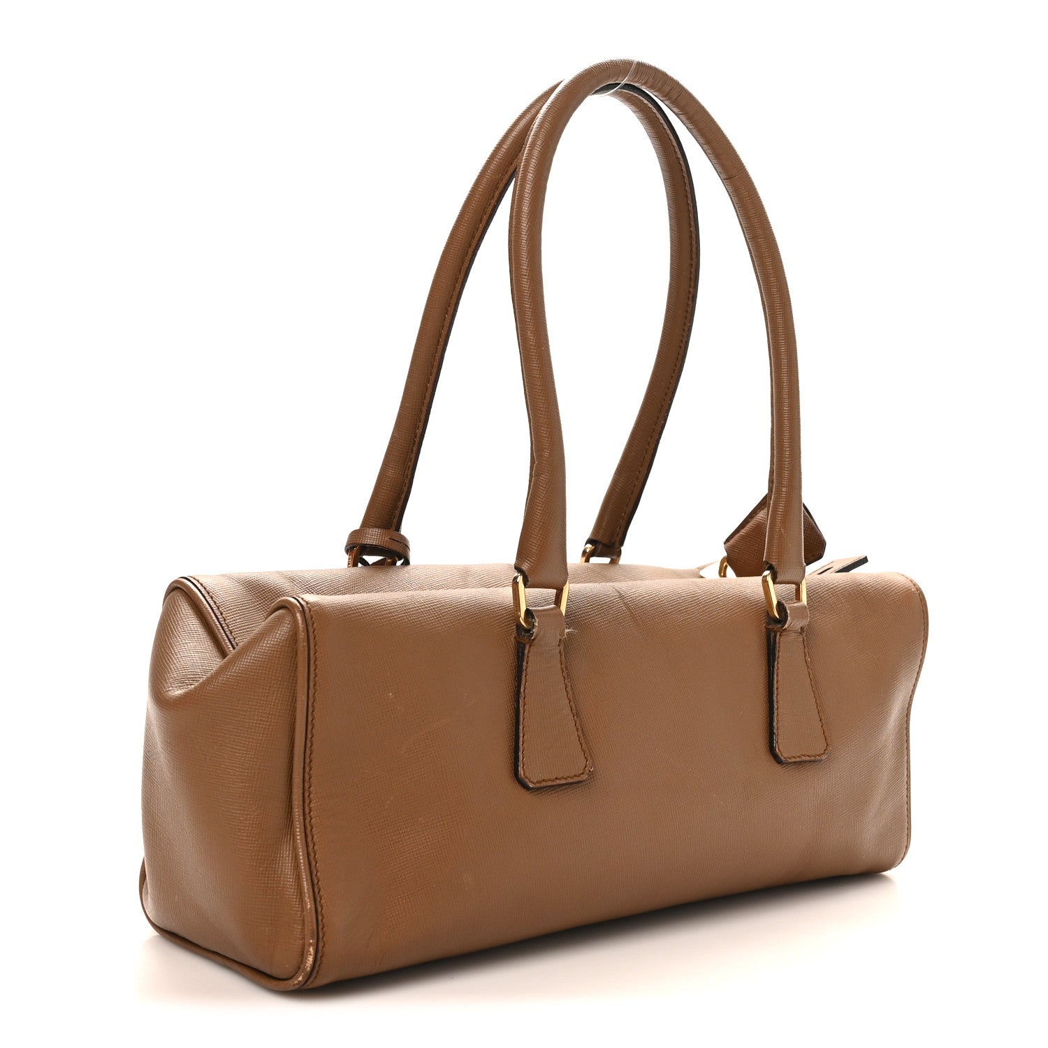 Saffiano Rectangular Shoulder Bag Brown