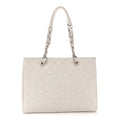Caviar Quilted Grand Shopping Tote GST White