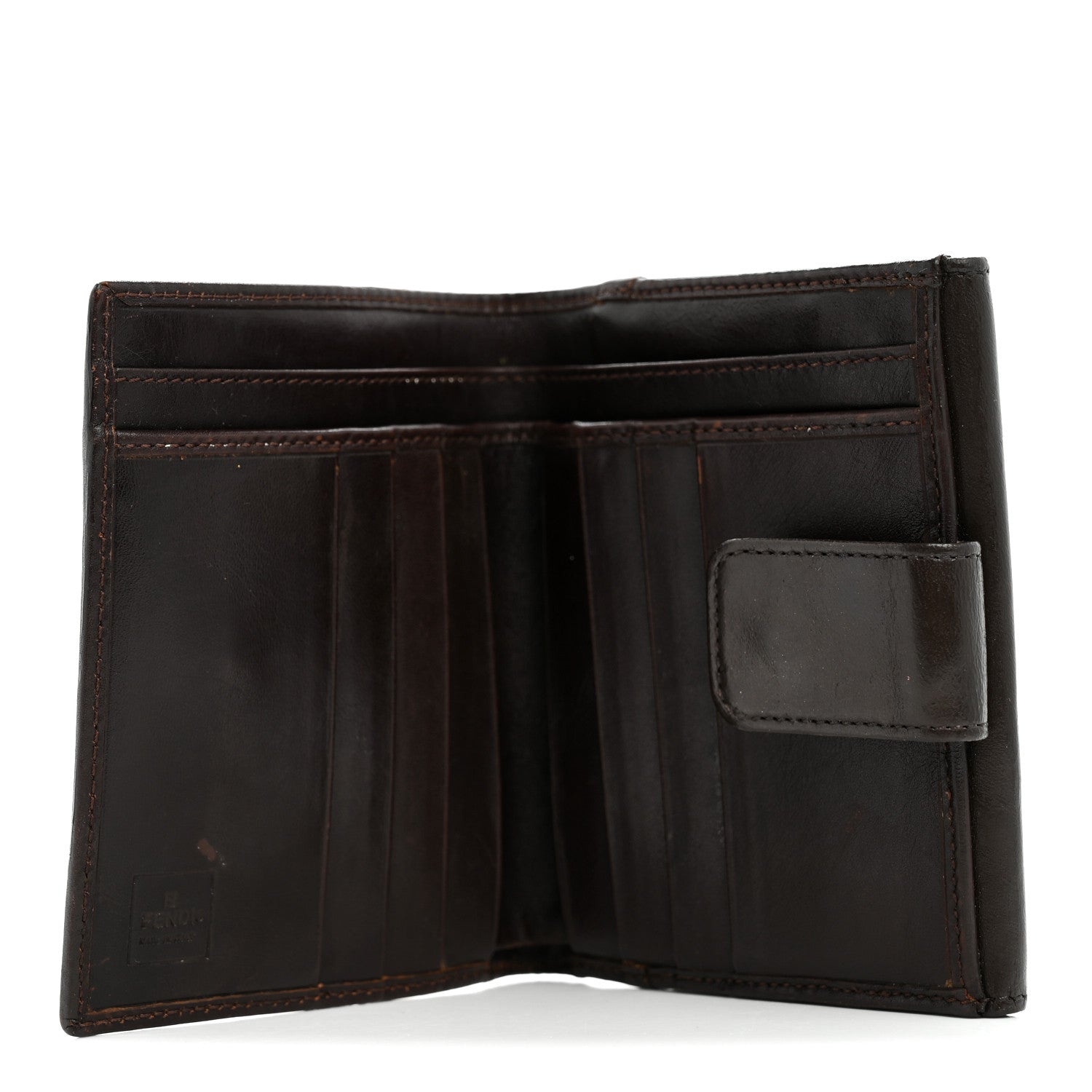 Zucca Calfskin Compact Wallet Tobacco