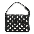 Pebbled Sport Calfskin Studded Small Elena Black