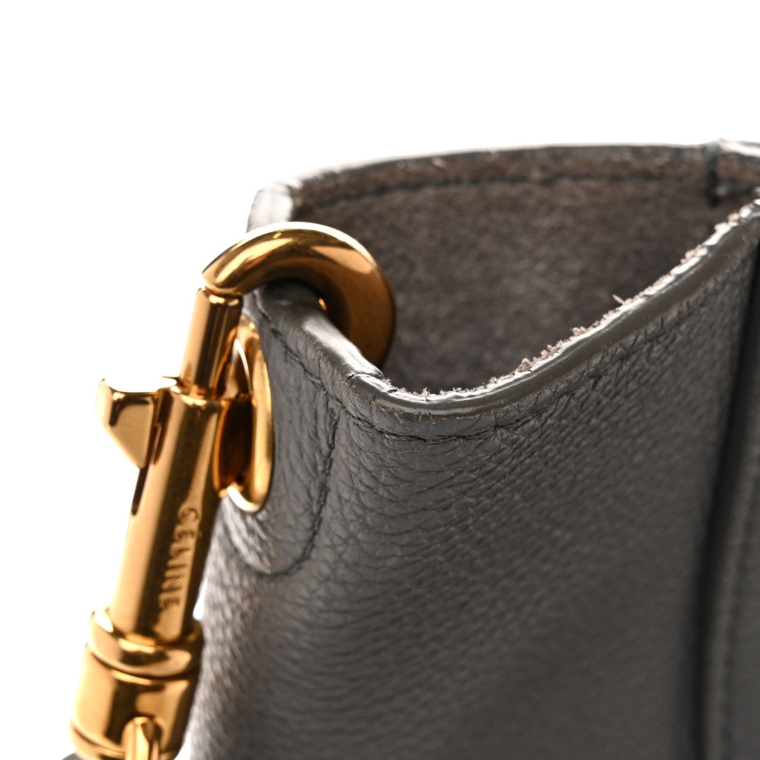 Soft Grained Calfskin Small Sangle Bucket Bag Kohl