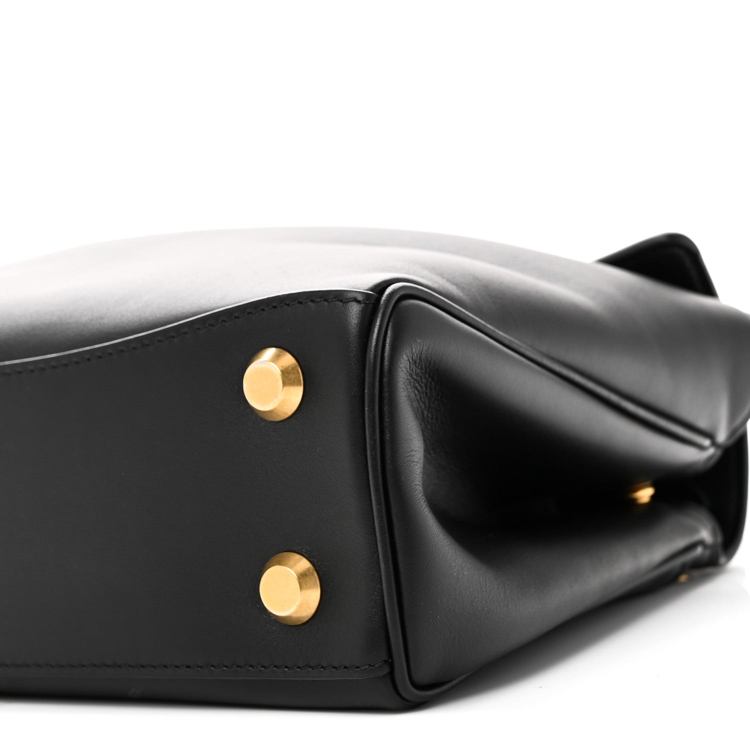 Natural Smooth Calfskin Mini Rodeo Top Handle Handbag Black