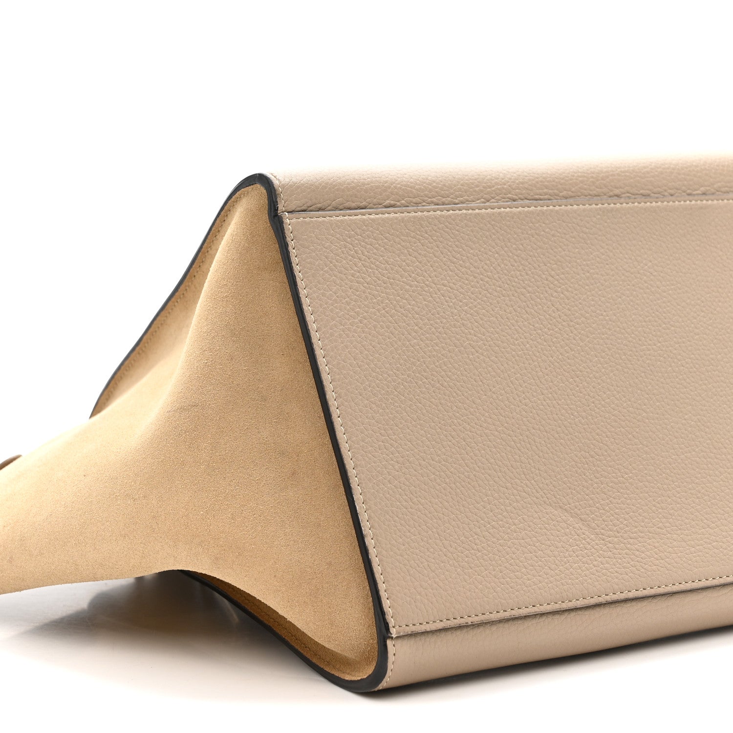Drummed Calfskin Suede Medium Trapeze Dune