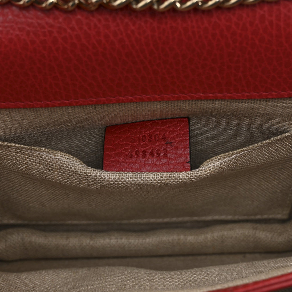 Dollar Calfskin Small Interlocking G Shoulder Bag Red