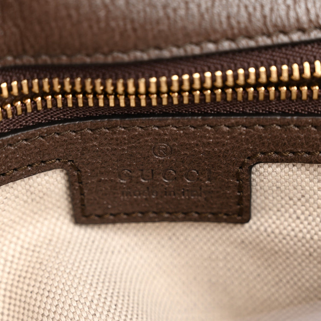 GG Supreme Monogram Textured Dollar Calfskin Web Medium Blondie Shoulder Flap Bag Beige Ebony New Acero