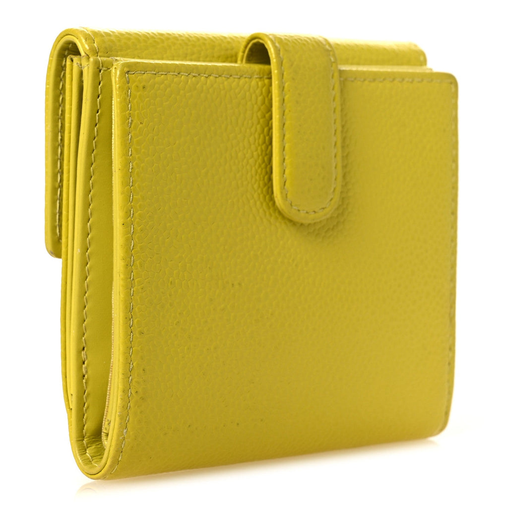 Caviar Timeless CC Compact French Wallet Yellow