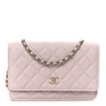 Caviar Quilted Tiny CC Wallet On Chain WOC Light Pink